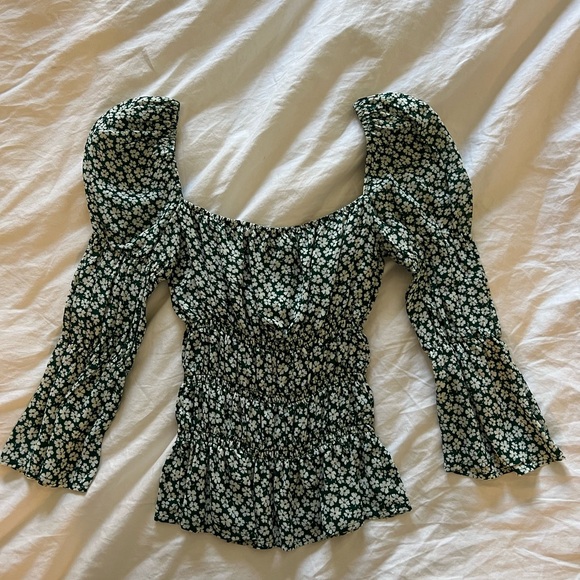 Reformation Ayla Top in Green Floral - Picture 2 of 3